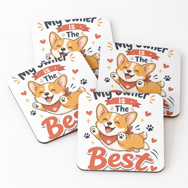 Item preview, Cute Corgi My Owner Is The Best Quote Art designed and sold by Inspirahawke.