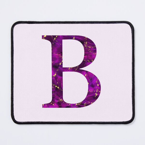 Item preview, Monogram letter B in pink color with gold accents, alcohol ink digital art designed and sold by SweetLilith.
