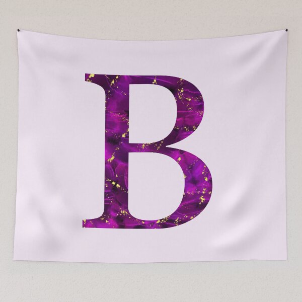 Item preview, Monogram letter B in pink color with gold accents, alcohol ink digital art designed and sold by SweetLilith.