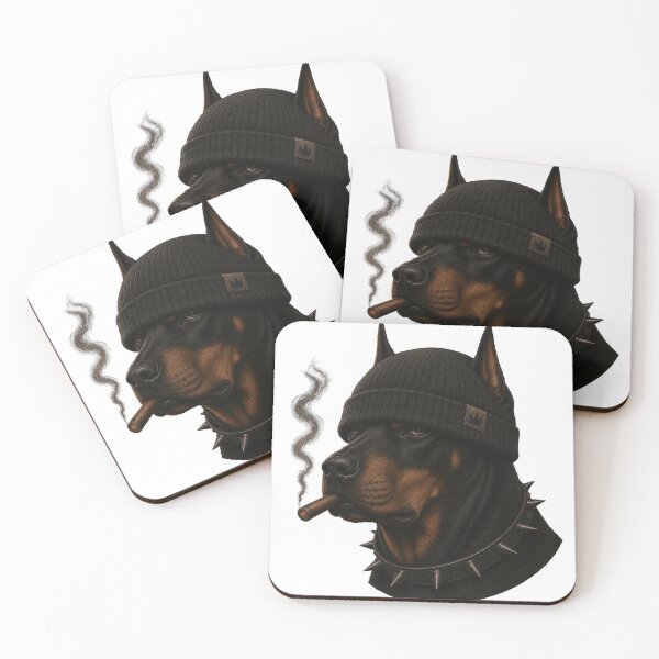 Item preview, Cool Doberman smokes cigar designed and sold by ModernPaws.