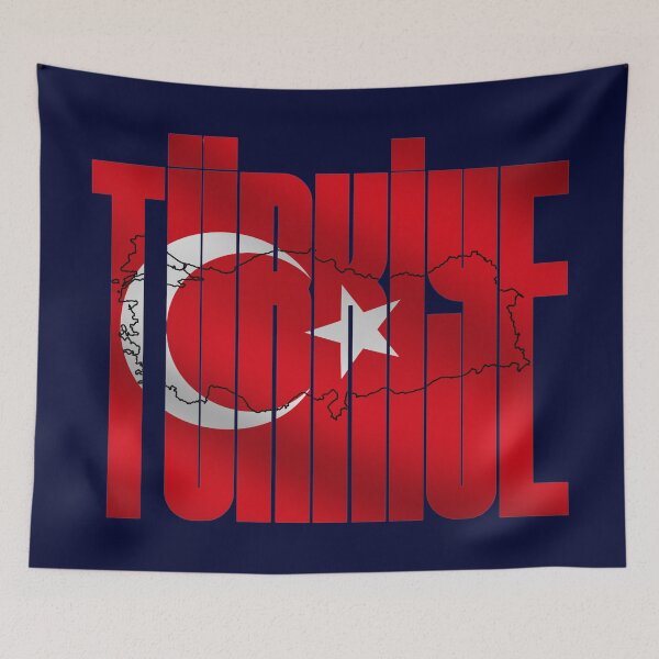 Item preview, Dark Blue Türkiye Map Turkish Flag Crescent and Star Typography Design designed and sold by tarzbol.