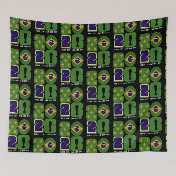 Item preview, Brazil Football World Cup 2026 - Can Mex Usa Typography designed and sold by  The Midnight Library - Book Lover Gifts & Kindle Accessories.