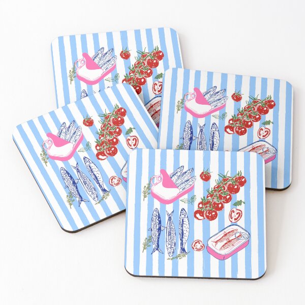 Item preview, Mediterranean Colorful Sardines and Tomato Coastal Illustration designed and sold by MaiZephyr.