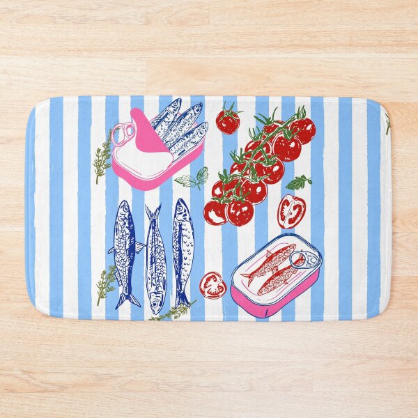 Item preview, Mediterranean Colorful Sardines and Tomato Coastal Illustration designed and sold by MaiZephyr.