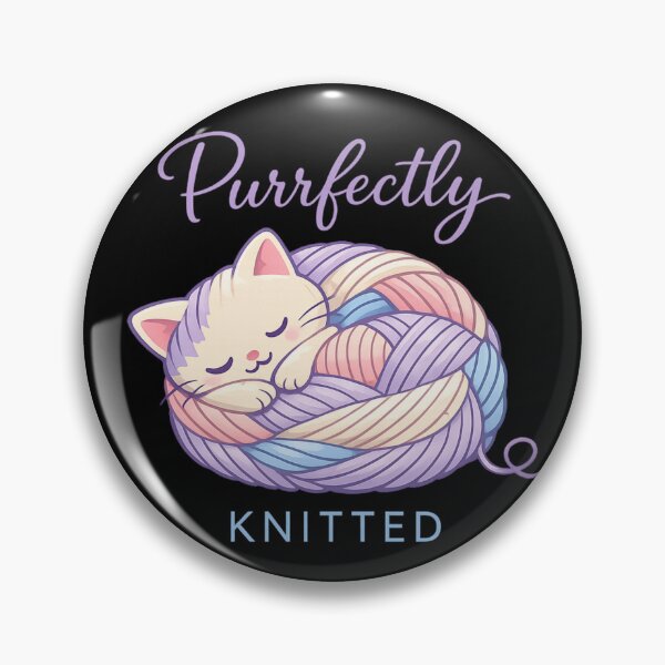 Item preview, Purrfectly Knitted Sleeping Cat – Cute Pastel Yarn Kitty Aesthetic designed and sold by Ladys-Gents.