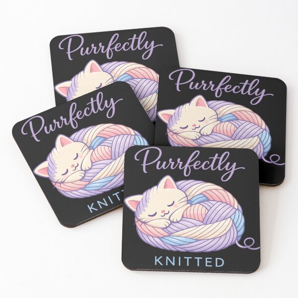 Item preview, Purrfectly Knitted Sleeping Cat – Cute Pastel Yarn Kitty Aesthetic designed and sold by Ladys-Gents.