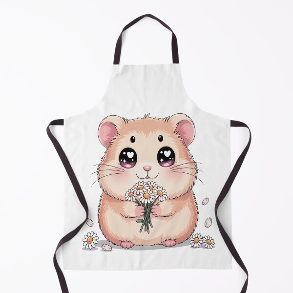 Item preview, Kawaii Heart Eyes Hamster Fluffy Daisy Floral Illustration designed and sold by AlexandraSand.