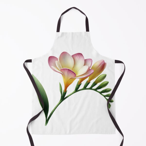 Item preview, Freesia Cutout Floral Portrait – Pink Yellow Botanical Side View designed and sold by EmeraldeaArt.