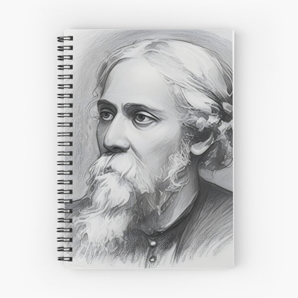 Item preview, Rabindranath Tagore Charcoal Portrait – Hand‑Drawn Sketch Art | Bengali Literature Wall Art designed and sold by Nene's design.