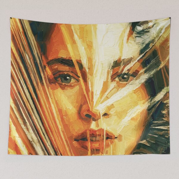 Item preview, Woman Suffocating in Plastic — Dark Surreal Oil Painting designed and sold by RamyGallery.