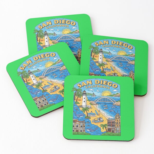 Item preview, San Diego California Vintage Travel Poster | Retro Beach Sunset Coastal City Souvenir Graphic Te designed and sold by zohocreations.