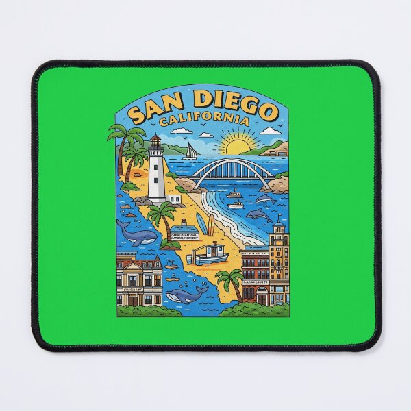 Item preview, San Diego California Vintage Travel Poster | Retro Beach Sunset Coastal City Souvenir Graphic Te designed and sold by zohocreations.