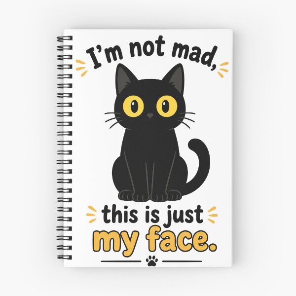 Item preview, I’m Not Mad Black Cat Deadpan Humor designed and sold by Inspirahawke.