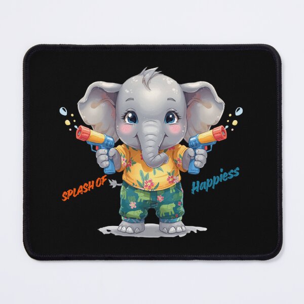 Item preview, Splash of Happiness Cute Elephant Sticker – Kawaii Songkran Summer Vibes designed and sold by BonnieGlam13.