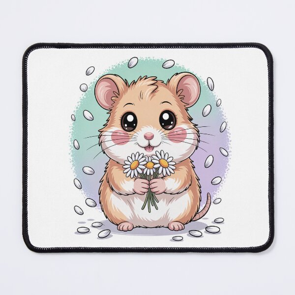 Item preview, Kawaii Hamster Daisy Shower Falling Petals Cute Wholesome Art designed and sold by AlexandraSand.