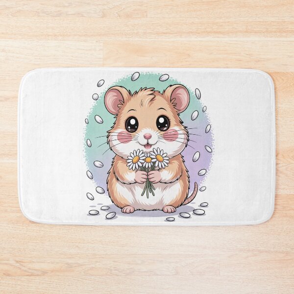Item preview, Kawaii Hamster Daisy Shower Falling Petals Cute Wholesome Art designed and sold by AlexandraSand.