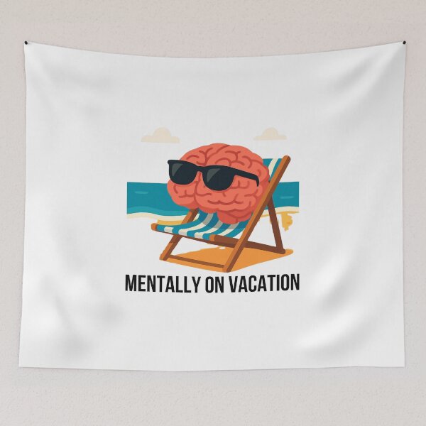 Item preview, Mentally On Vacation Funny Logo designed and sold by logowannawear.