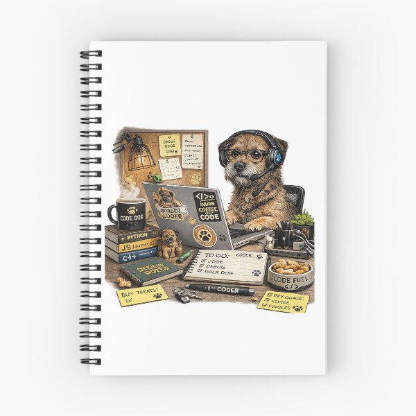 Item preview, Border Terrier Coding Dog – Realistic Programmer Puppy designed and sold by YamiSociety.