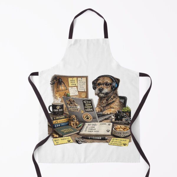 Item preview, Border Terrier Coding Dog – Realistic Programmer Puppy designed and sold by YamiSociety.