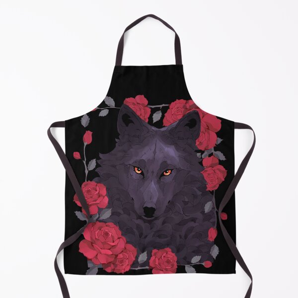 Item preview, Black wolf with red roses designed and sold by Giulialibard.
