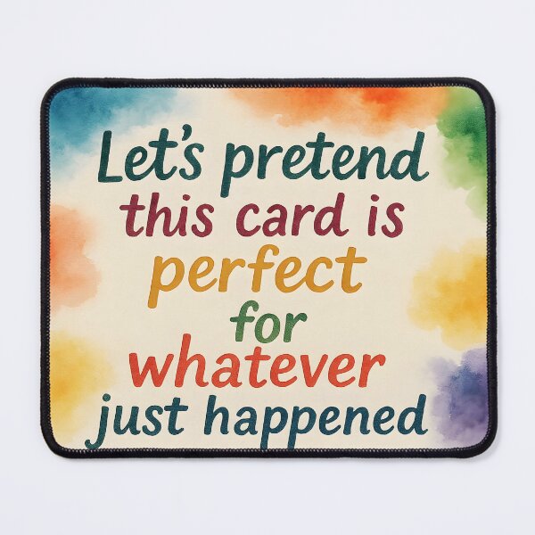 Item preview, Let’s Pretend This Card Is Perfect – Abstract Aquarelle Spots Artistic Card designed and sold by EmeraldeaArt.