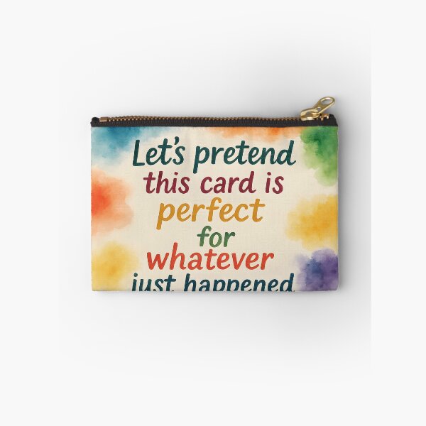 Item preview, Let’s Pretend This Card Is Perfect – Abstract Aquarelle Spots Artistic Card designed and sold by EmeraldeaArt.