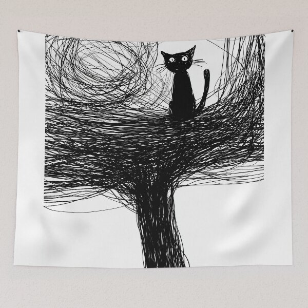 Item preview, Cat Perched on Scribble Tree designed and sold by lautir.