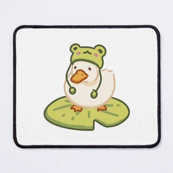 Item preview, Cute Duck With Frog Hat Kawaii Lilypad Illustration designed and sold by Shingogifts.