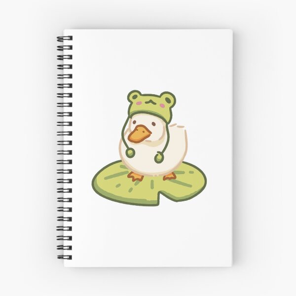 Item preview, Cute Duck With Frog Hat Kawaii Lilypad Illustration designed and sold by Shingogifts.