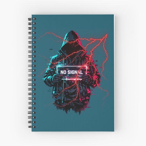 Item preview, No Signal Hooded Glitch Figure | Cyberpunk Streetwear Digital Ghost Neon Tech T-Shirt Design designed and sold by Black Signal.