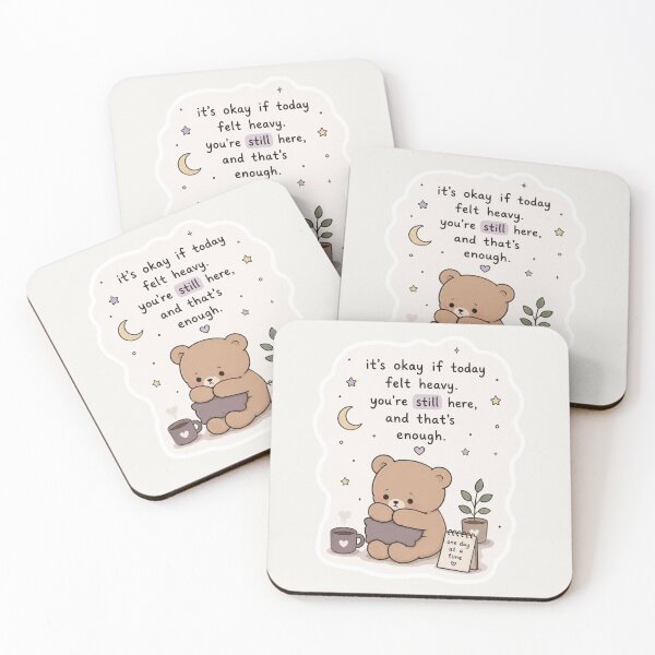 Item preview, It’s Okay If Today Felt Heavy Sticker – Sad Cozy Bear Aesthetic designed and sold by Digital_products_0111.
