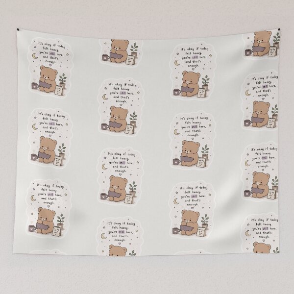 Item preview, It’s Okay If Today Felt Heavy Sticker – Sad Cozy Bear Aesthetic designed and sold by Digital_products_0111.