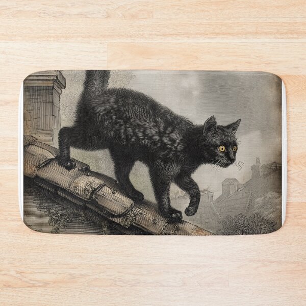 Item preview, Black Cat on Rooftop designed and sold by lautir.