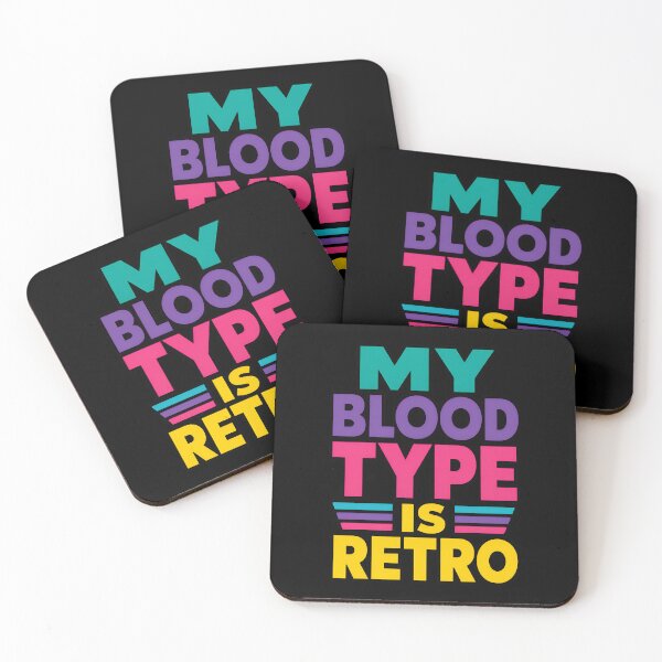 Item preview, My Blood Type Is Retro Funny Vintage Style Design designed and sold by TeeTimeTreasure.