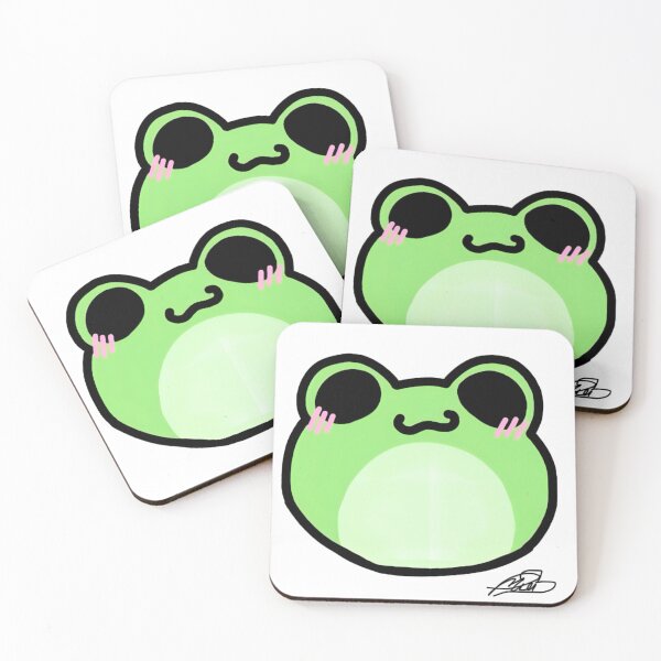 Item preview, Cute Blushing Frog Character Art designed and sold by JustBee-CauseStudio.