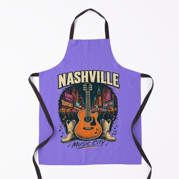 Item preview, Nashville Music City Vintage Guitar Art | Country Music Neon Broadway Tennessee Western Boots Design designed and sold by zohocreations.
