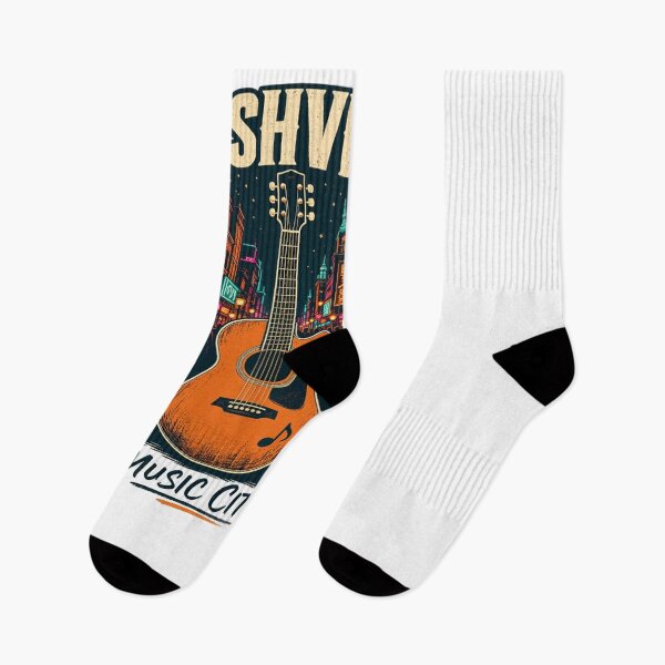 Item preview, Nashville Music City Vintage Guitar Art | Country Music Neon Broadway Tennessee Western Boots Design designed and sold by zohocreations.