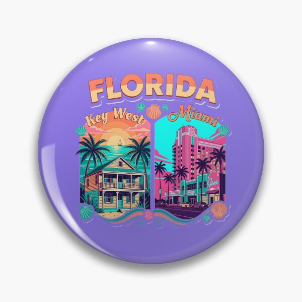 Item preview, Florida Key West Miami Retro Travel Poster | Vintage Tropical Beach Vacation Art Deco Coastal Design designed and sold by zohocreations.