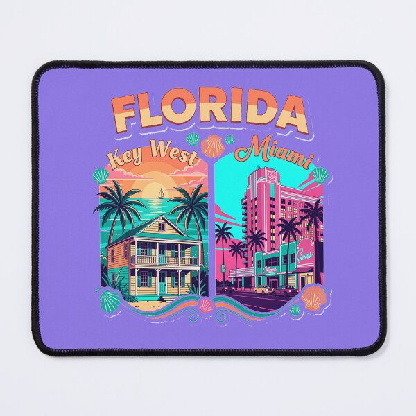 Item preview, Florida Key West Miami Retro Travel Poster | Vintage Tropical Beach Vacation Art Deco Coastal Design designed and sold by zohocreations.