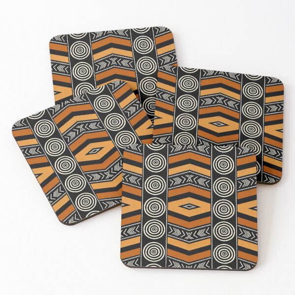 Item preview, African Mudcloth Pattern - Tribal Geometric Terracotta and Black Art designed and sold by myforestfog.