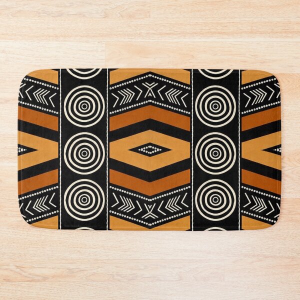 Item preview, African Mudcloth Pattern - Tribal Geometric Terracotta and Black Art designed and sold by myforestfog.
