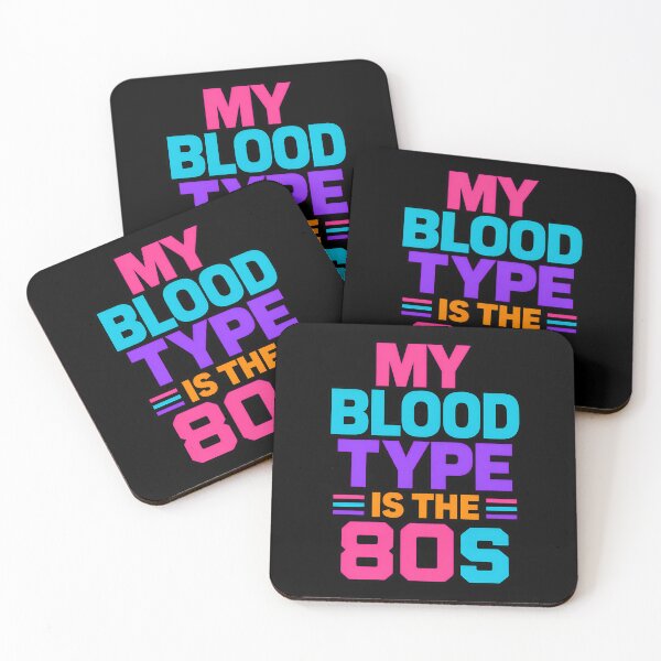 Item preview, My Blood Type Is The 80s Retro Neon Vintage Design designed and sold by TeeTimeTreasure.