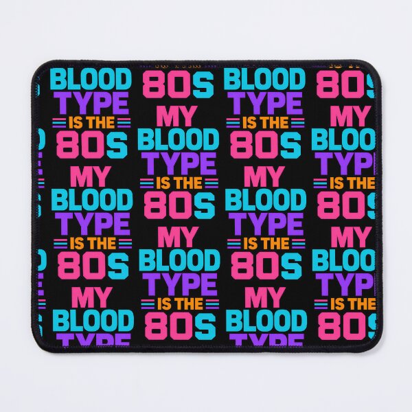 Item preview, My Blood Type Is The 80s Retro Neon Vintage Design designed and sold by TeeTimeTreasure.