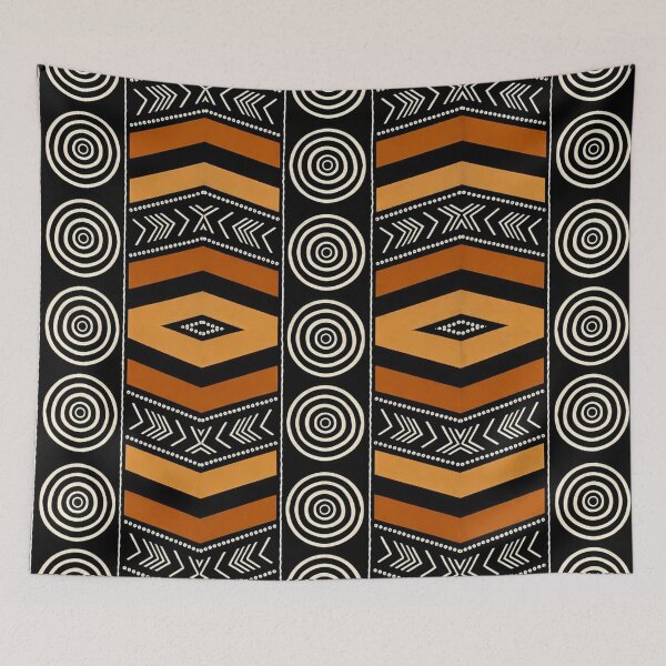 Item preview, African Mudcloth Pattern - Tribal Geometric Terracotta and Black Art designed and sold by myforestfog.