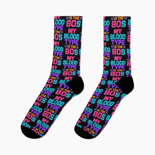 Item preview, My Blood Type Is The 80s Retro Neon Vintage Design designed and sold by TeeTimeTreasure.