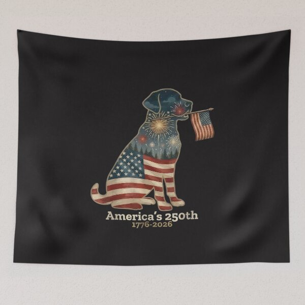 Item preview, Labrador Retriever Patriotic Dog Fireworks Vintage America Design designed and sold by kiralynstration.