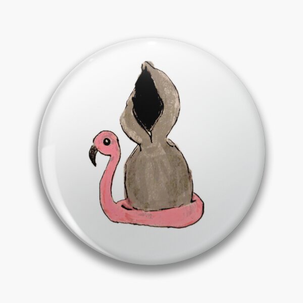 Item preview, Grim Reaper with Flamingo Pool Floaty designed and sold by abby4doodles.