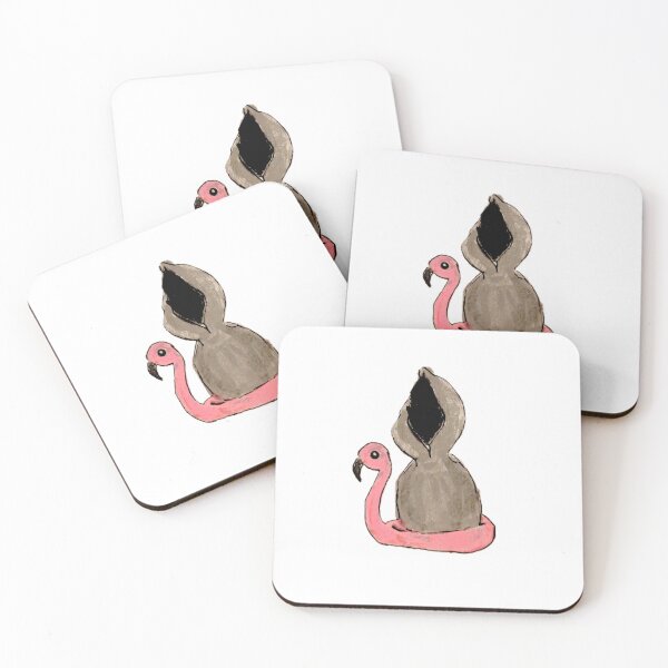 Item preview, Grim Reaper with Flamingo Pool Floaty designed and sold by abby4doodles.