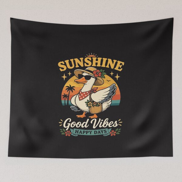 Item preview, Sunshine Good Vibes Happy Days Funny Goose Summer Retro Design designed and sold by kiralynstration.