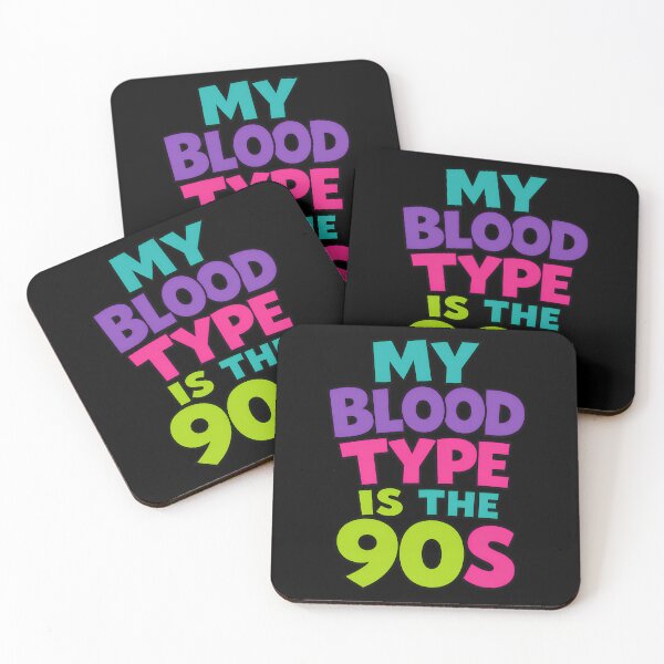 Item preview, My Blood Type Is The 90s Neon Retro Vintage Design designed and sold by TeeTimeTreasure.